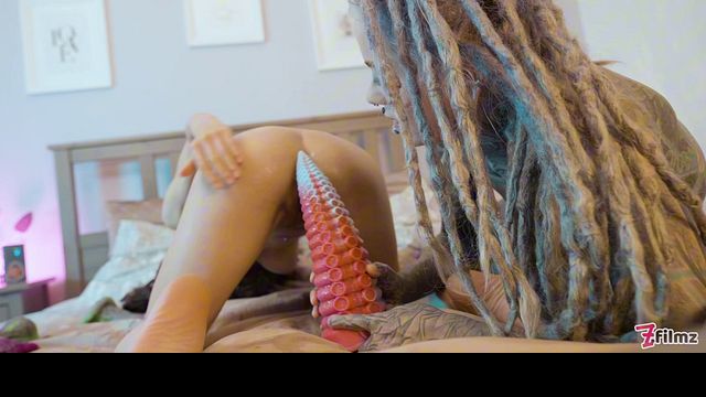 Dildo Riding scene with Anuskatzz and Stacy Bloom from Grab