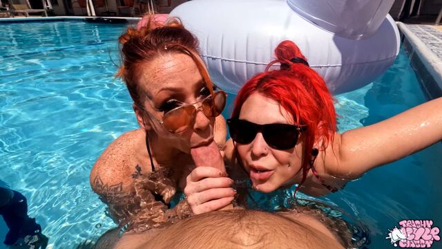 Two Girls Blowjob movie with HEATH AUSTIN, Nicole Taylor and Scarlett Rebel